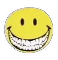 a close up of a smiley face with braces on its teeth