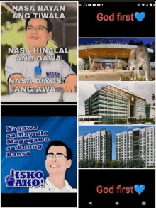 a collage of images with the words nasa bayan ang tiwala at the top