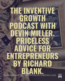 a poster for the inventive growth podcast with devin miller