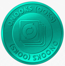 a green coin that says ' onbooks ' on it