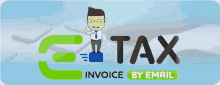 an e-tax invoice by email advertisement with a cartoon man