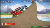 a red double decker bus is going up a hill in a video game called notdoppler