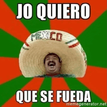 a man wearing a sombrero with the word mexico written on it