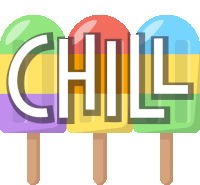 the word chill is written on ice cream popsicles