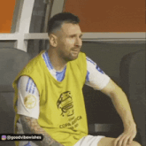 a man wearing a yellow vest that says copa america