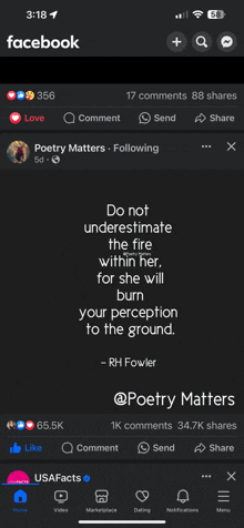 a facebook page with a quote from rh fowler on it