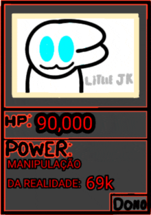 a picture of a little jk character with 90,000 power