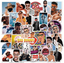 a bunch of bad bunny stickers are displayed on a white background