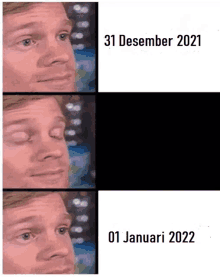 a picture of a man 's face with the date of 31 desember 2021