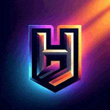 a colorful logo with the letter h on it