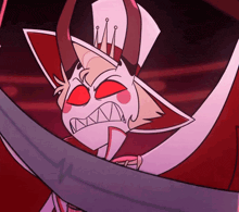 a cartoon character with horns and a crown on his head is holding a sword