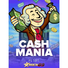 a poster for cash mania pg soft agen 69