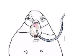 a black and white drawing of a person wearing an oxygen mask .