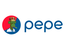 a logo for pepsi with a monkey wearing a crown on his head