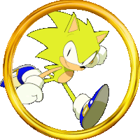 a picture of sonic the hedgehog in a golden circle