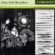 linocut brushes illustrator brush set personalize brushes