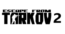 the logo for escape from tarkov 2 has a soldier holding a gun