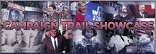 a poster for the campaign trail showcase shows a variety of people