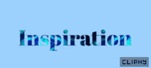 a blue background with the word inspiration in blue letters