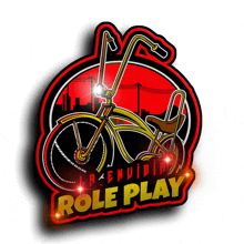 a sticker with a bicycle and the words role play