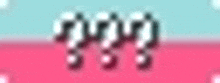 a blurred image of a pink and blue background with a question mark in the middle of it .