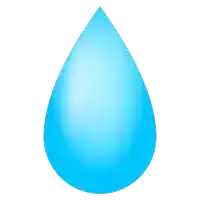 a blue water drop with a white background