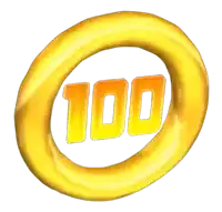 a yellow ring with the number 100 inside