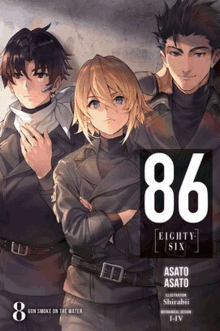 a group of anime characters are standing next to each other on a book cover .