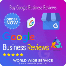 a purple advertisement for google business reviews