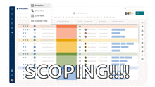 a screenshot of a smartsheet app with the words scoping written on it