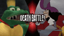 a picture of a crocodile and a pirate with the words death battle