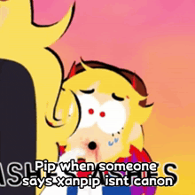 a cartoon character says pip when someone says xanpip is n't canon