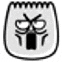 a black and white drawing of a cartoon character with glasses and a beard .
