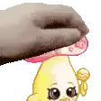 a pixel art of a person holding a banana with a microphone on it .