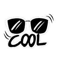 a pair of sunglasses with the word cool written on them