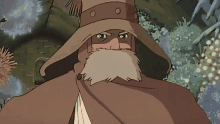 a cartoon character with a beard wearing a hat