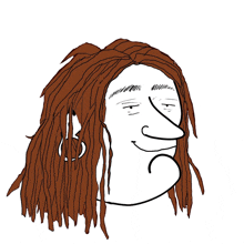 a drawing of a man with long dreadlocks