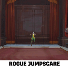 a rogue jumpscare poster with a woman in a brown jacket