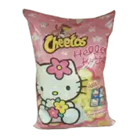 a bag of cheetos with hello kitty on the front