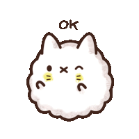 a cartoon drawing of a cat with the word ok written above it