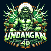 a logo for undangan 4d with a green god