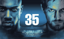 a poster with two men and the number 35