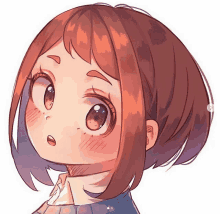 a drawing of a girl with brown hair and big eyes