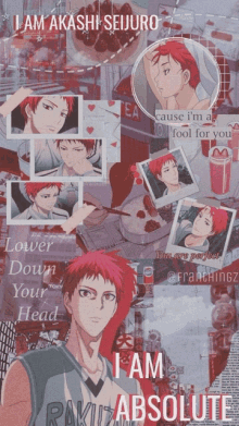 a collage of pictures of a man with red hair and the words i am absolute on the bottom