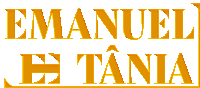 a logo that says emanuel etania in orange letters on a white background