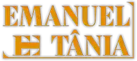 a logo that says emanuel etania in orange letters on a white background