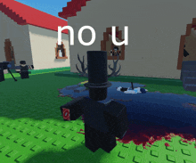 a screenshot of a video game with the words " no u " on top