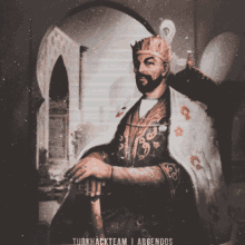 a painting of a man with a crown and the words turkhackteam i argenoos