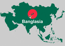 a map of asia with the word banglasia in white