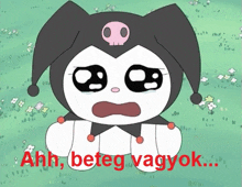 a picture of a cartoon character with the words ahh beteg vagyok below it